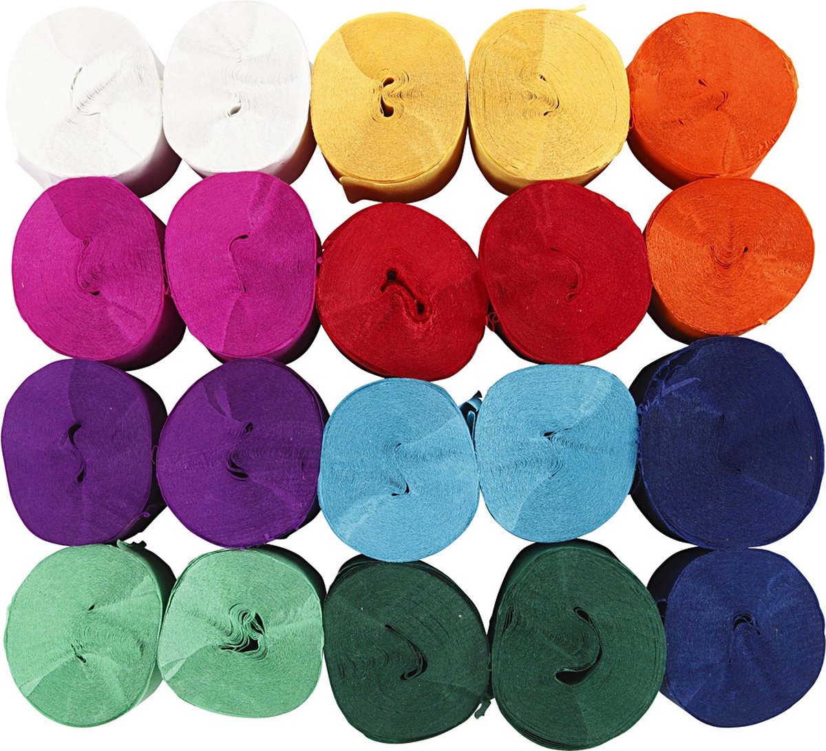 Creotime papier crépon 20 m 5 cm 20 pièces multicolore