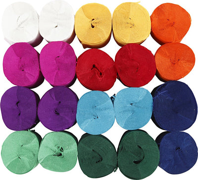 Creotime papier crépon 20 m 5 cm 20 pièces multicolore