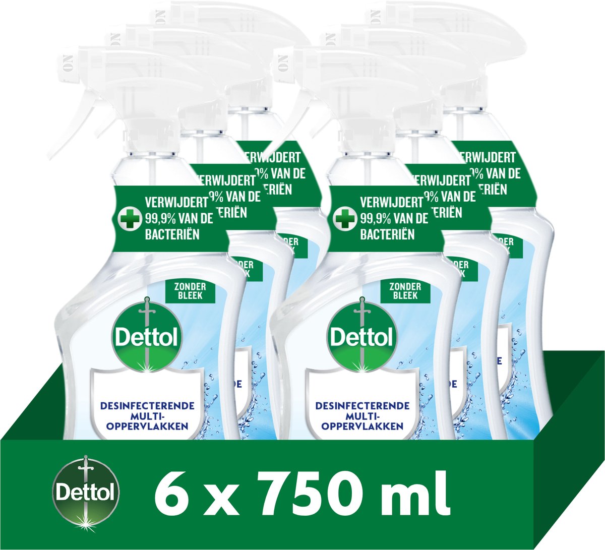 Nettoyant en spray nettoyant tout usage Dettol 750 ml - 6 pièces - pack économique