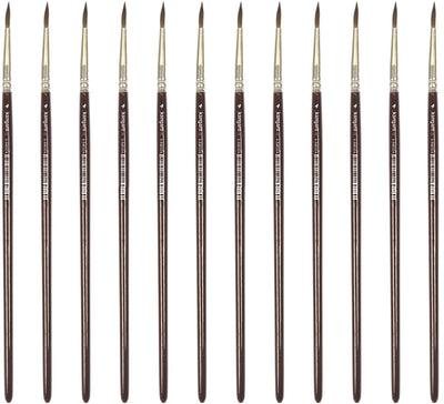 Brosse ronde Kangaro - taille 4 - bois laqué court - boîte de 12 pièces - k-840504