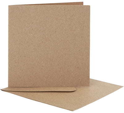 Cartes et enveloppes d'entreprise Creativ, format carte 12,5x12,5 cm, format enveloppe 13,5x13,5 cm, naturel, 10 sets 1 boîte