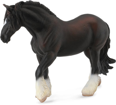 Figurine Collecta - jument shire horse noire - (xl) - chevaux - peint à la main - miniature