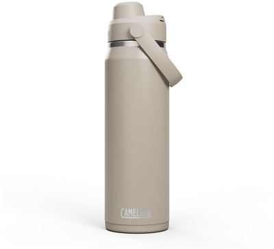 Gourde Camelbak Thrive Chug - 750 ml - acier inoxydable - avec bouchon à vis - bouteille d'eau isolante - beige