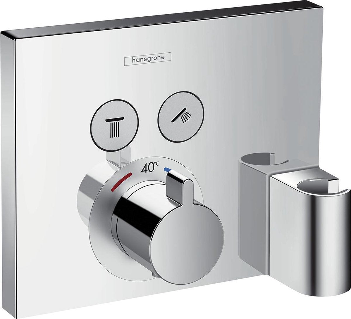 Set de finition Hansgrohe showerselect - mitigeur de douche à encastrer - thermostatique - 2 fonctions de douche - avec support mural