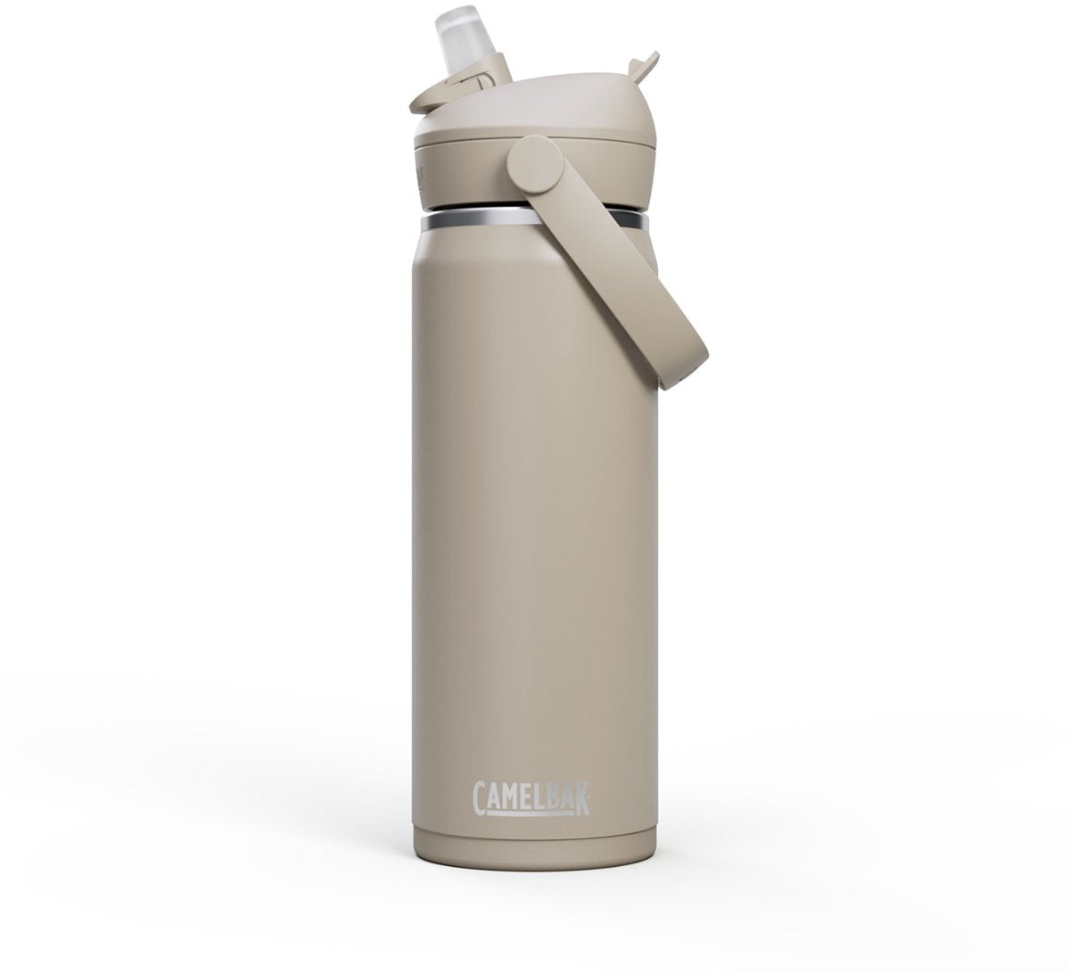 Gourde Camelbak Thrive Flip Straw - 600 ml - acier inoxydable - avec paille - bouteille d'eau isolante - beige