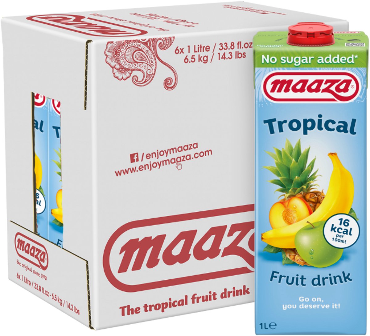 Maaza - jus - tropical - sans sucre ajouté - 6 x 1l