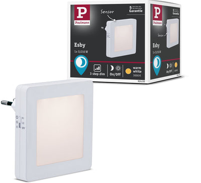 Lampe de nuit Paulmann Esby avec capteur crépusculaire angulaire 3000k 0,7lm