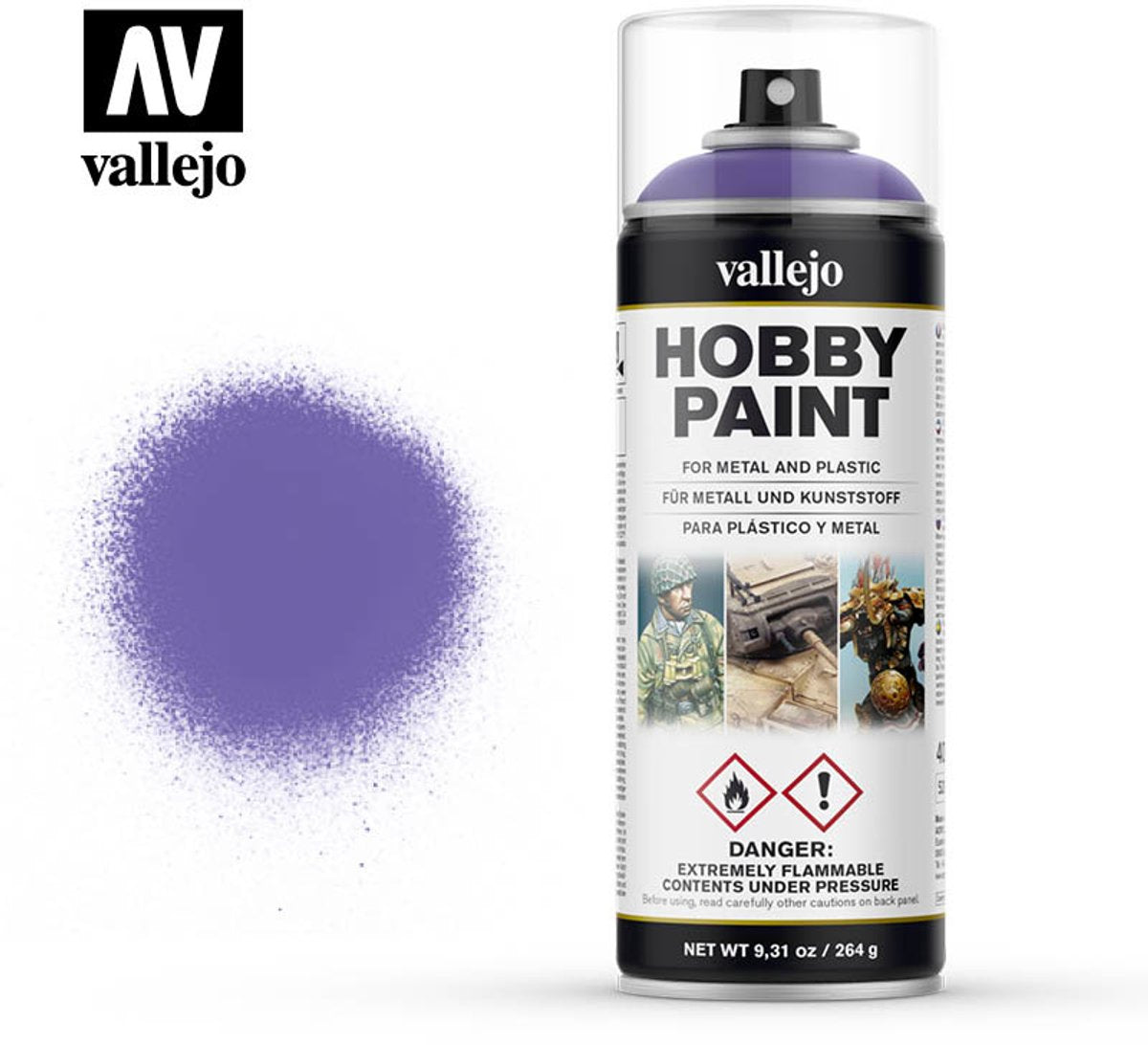 Vallejo val26025 - apprêt violet extraterrestre - peinture en aérosol 400 ml