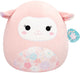 Squishmallows Jazwares - grande peluche (lala - agneau rose avec ventre et oreilles à imprimé floral) - peluche 40 cm