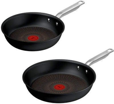 Tefal experience - set de poêles - 24 28 cm - noyau fusion - revêtement antiadhésif - induction - convient pour une utilisation avec des spatules métalliques
