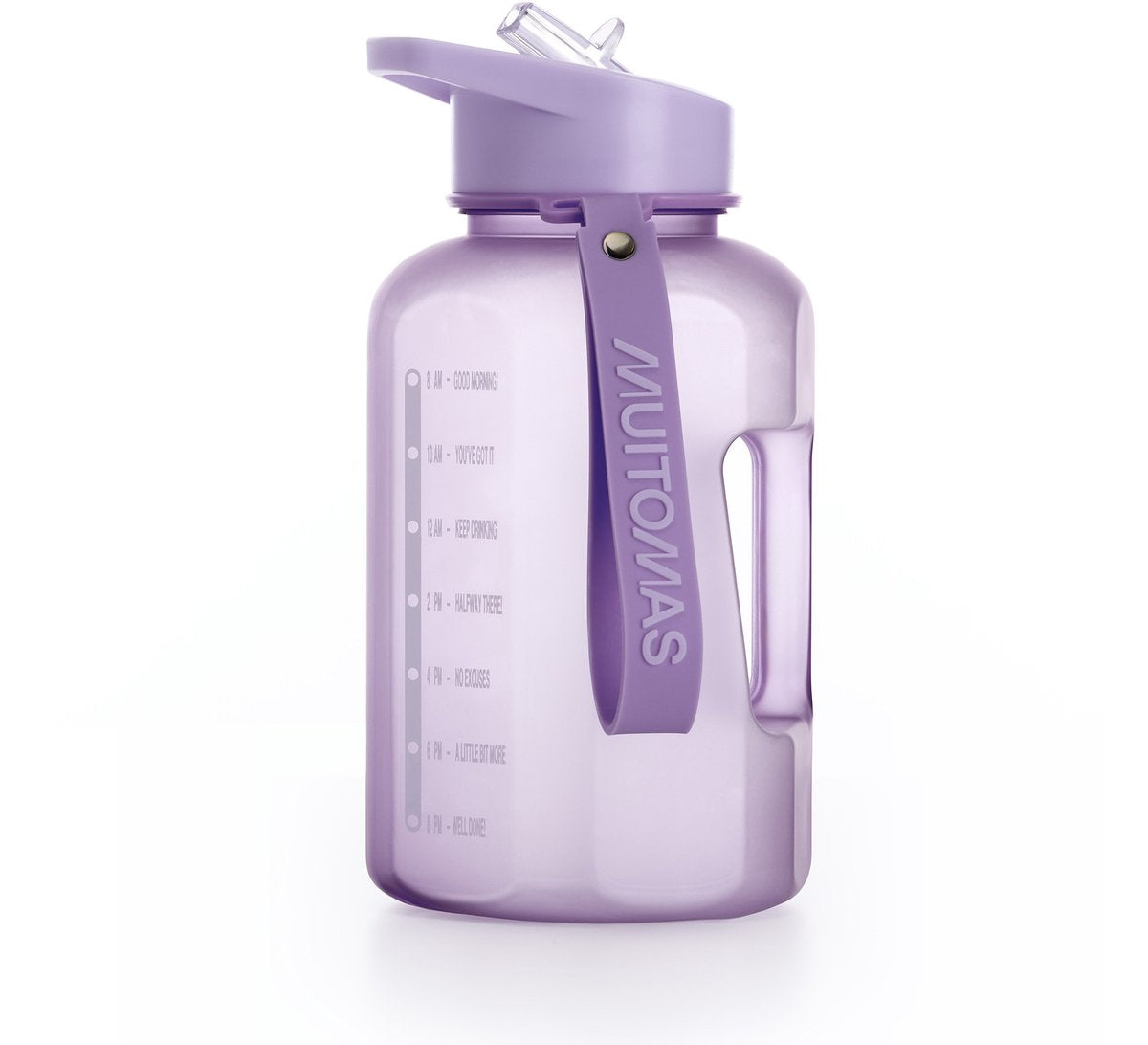 Gourde de sport Muitomas - grande contenance - 1200 ml - bec verseur en silicone - poignée intégrée - violette