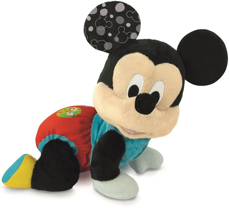 Clementoni bébé - Disney Mickey Mouse - peluche interactive - apprendre à ramper ensemble - avec son - à partir de 6 mois