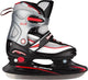 Patin de hockey sur glace Nijdam - réglable - noir argent - taille 34-37