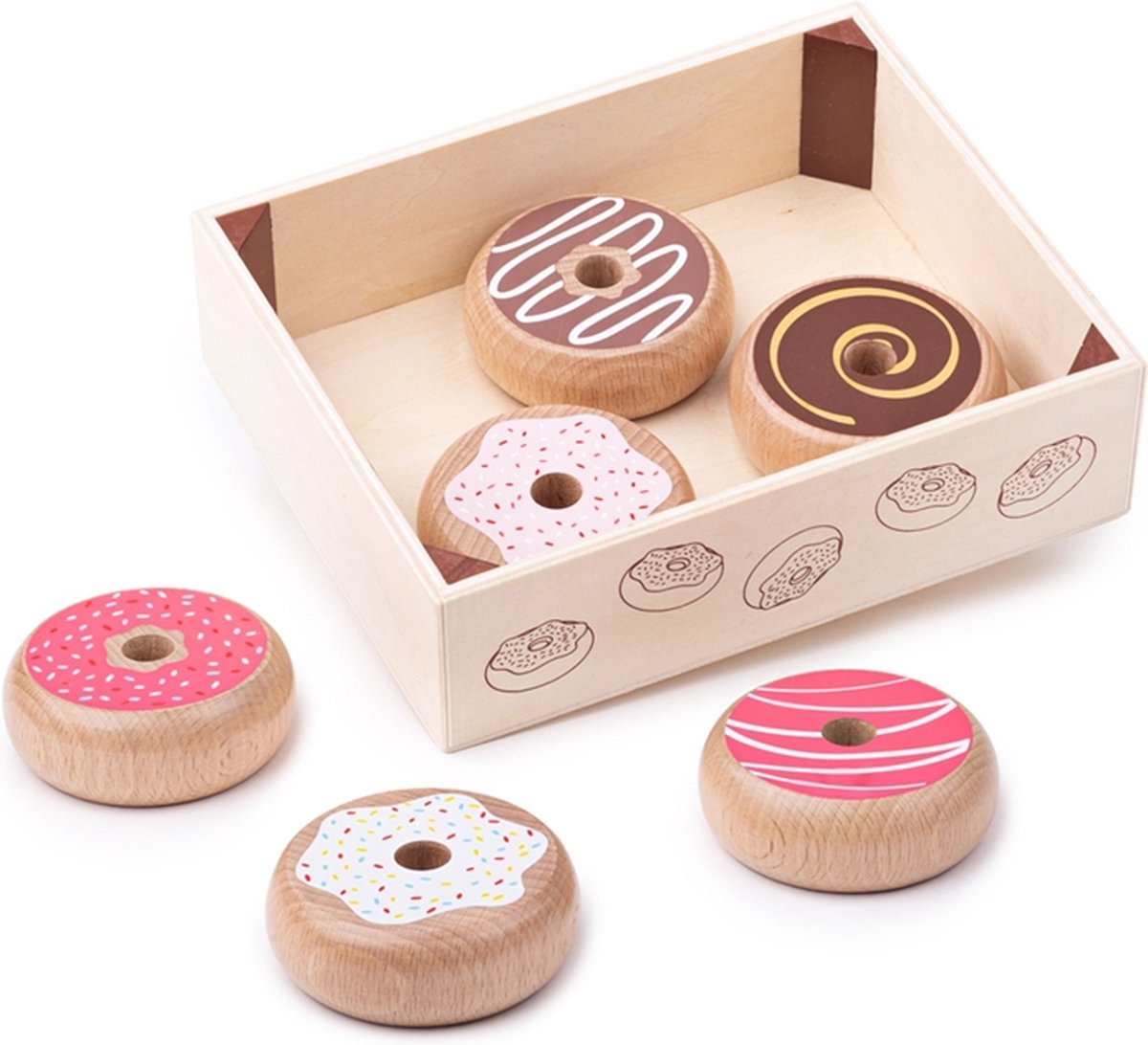 Bigjigs Boîte en bois avec beignets
