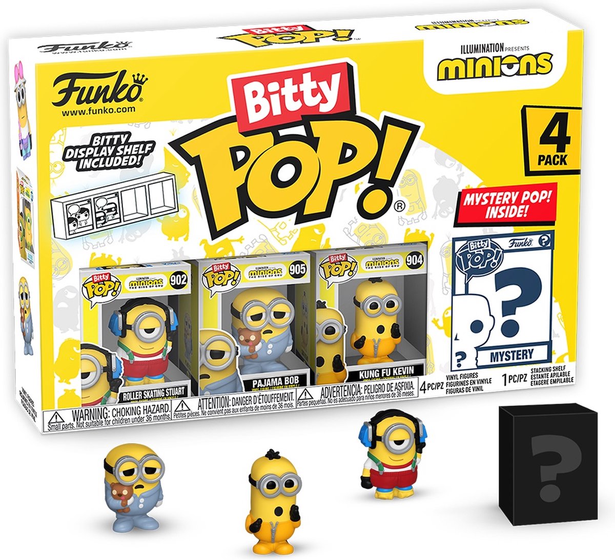 Funko-pop ! bitty - pack de 4 minions : patinage à roulettes Stuart