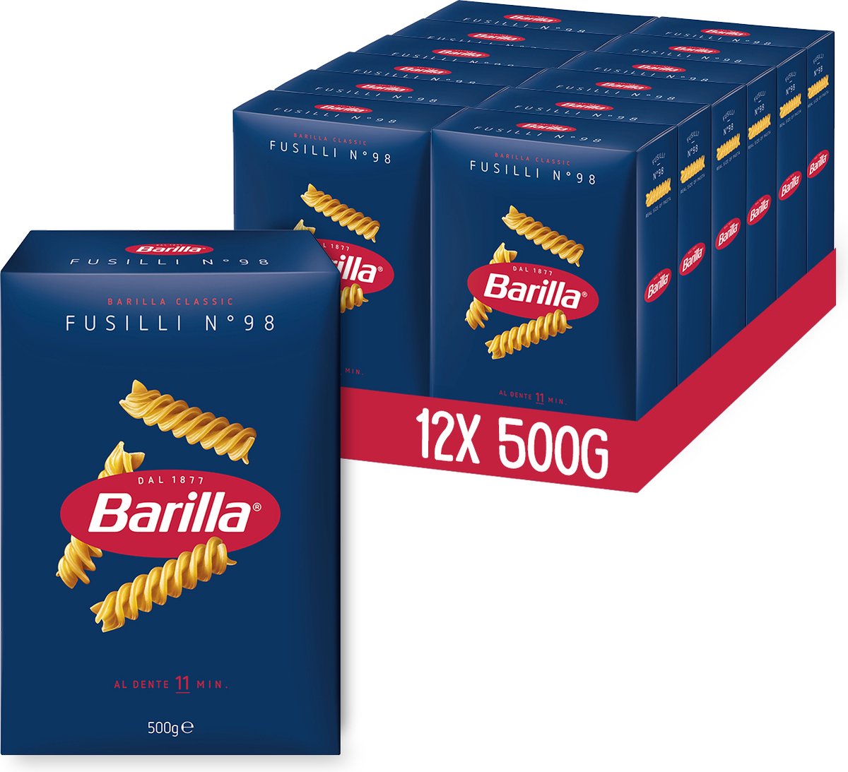 Fusilli Barilla - italien traditionnel - pâtes - 12 x 500g
