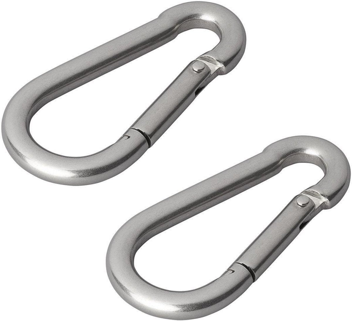 Mousqueton Proplus - acier inoxydable - 8 x 80 mm - 2 pièces - chrome
