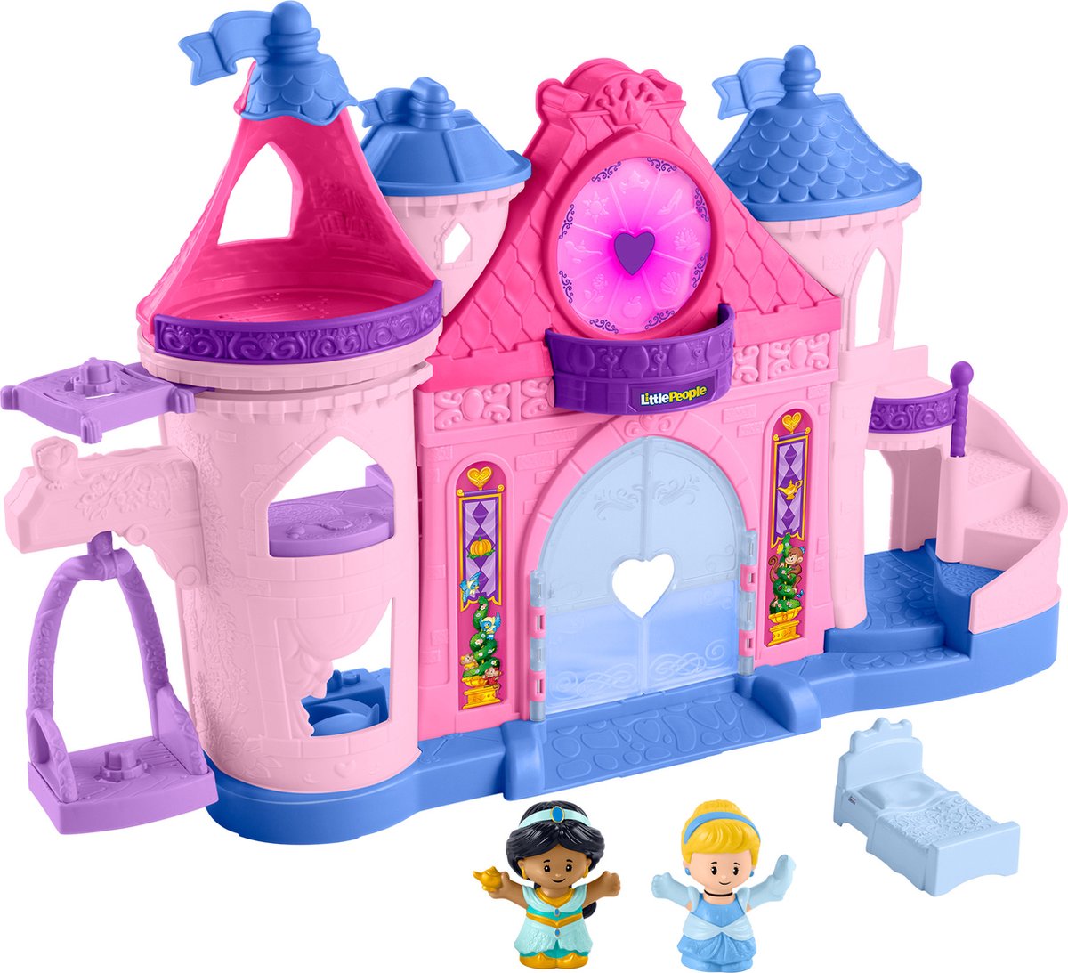 Château Little People Fisher-Price - Château magique des princesses Disney - avec lumière et danse - ensemble de figurines de jeu
