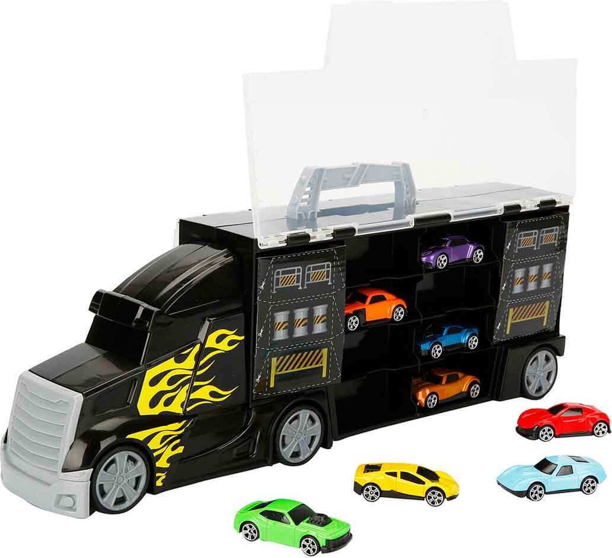 Hti teamsterz - transporteur + 8 voitures (1417090)