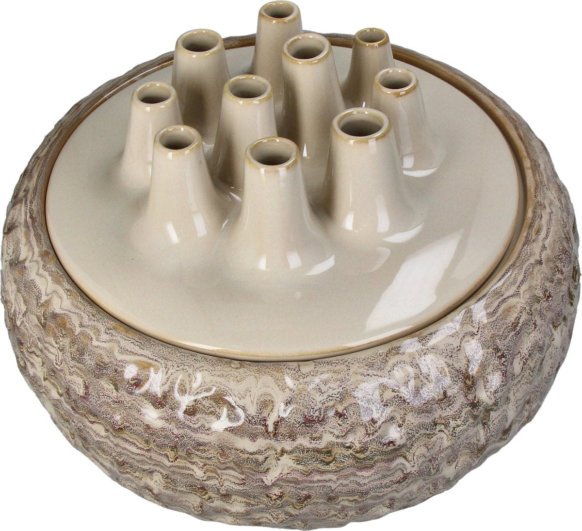 Vase collection HD faïence sable 35,5x35,5x25cm