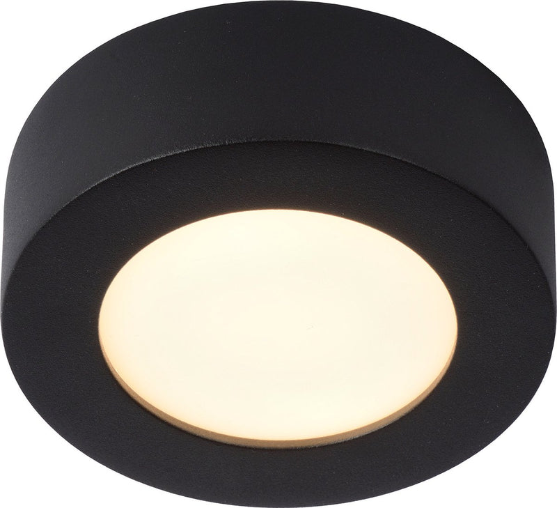 Lucide brice-led - plafonnier (plafonnier) salle de bain - ø 11,7 cm - led dimmable - 1x8w 3000k - ip44 - noir