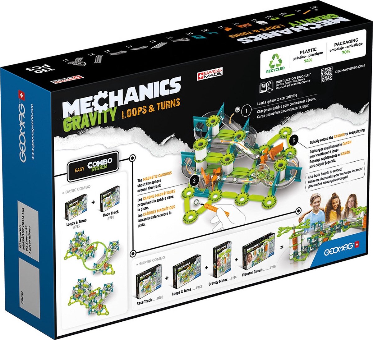 Gardenkraft geomag mécanique gravité re boucles tourne 130 pièces
