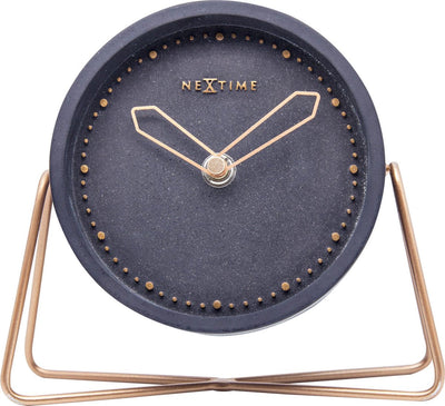 Table croisée Nexttime – horloge de table – 17,5 × 15,5 × 5 cm – polyrésine – noir