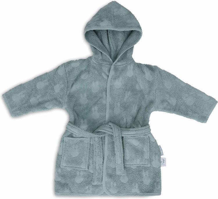 Jollein x Miffy - peignoir bébé éponge 1-2 ans - peignoir enfant avec capuche - jacquard miffy vert d'eau