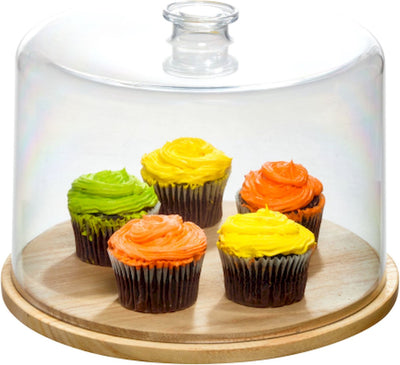 Idesign - cloche ro pansino avec base ø 27 cm - verre - transparent