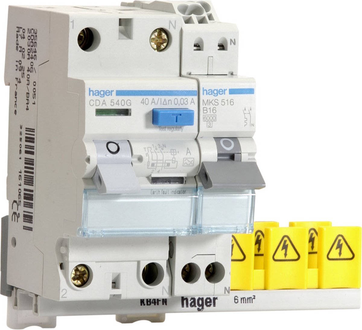 Hager vision unité encastrable avec disjoncteurs - vks01combi - e32bb