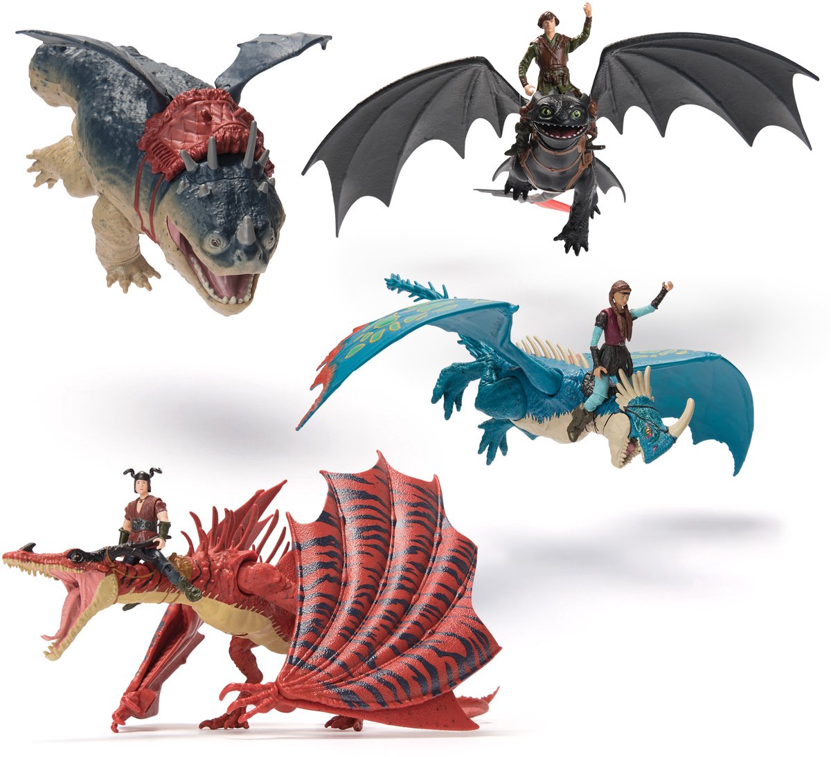 Dragons Dreamworks comment entraîner votre dragon - comment apprivoiser un dragon - jeu de bataille finale avec 4 dragons et 3 vikings - jouets