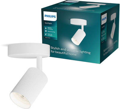 Spot en saillie Philips Wyatt - culot LED gu10 - orientable - 1 point lumineux - clickfix - blanc