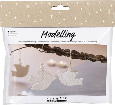 Creativ company mini kit de loisirs sculptant, pigeons, blanc cassé, 1 boîte