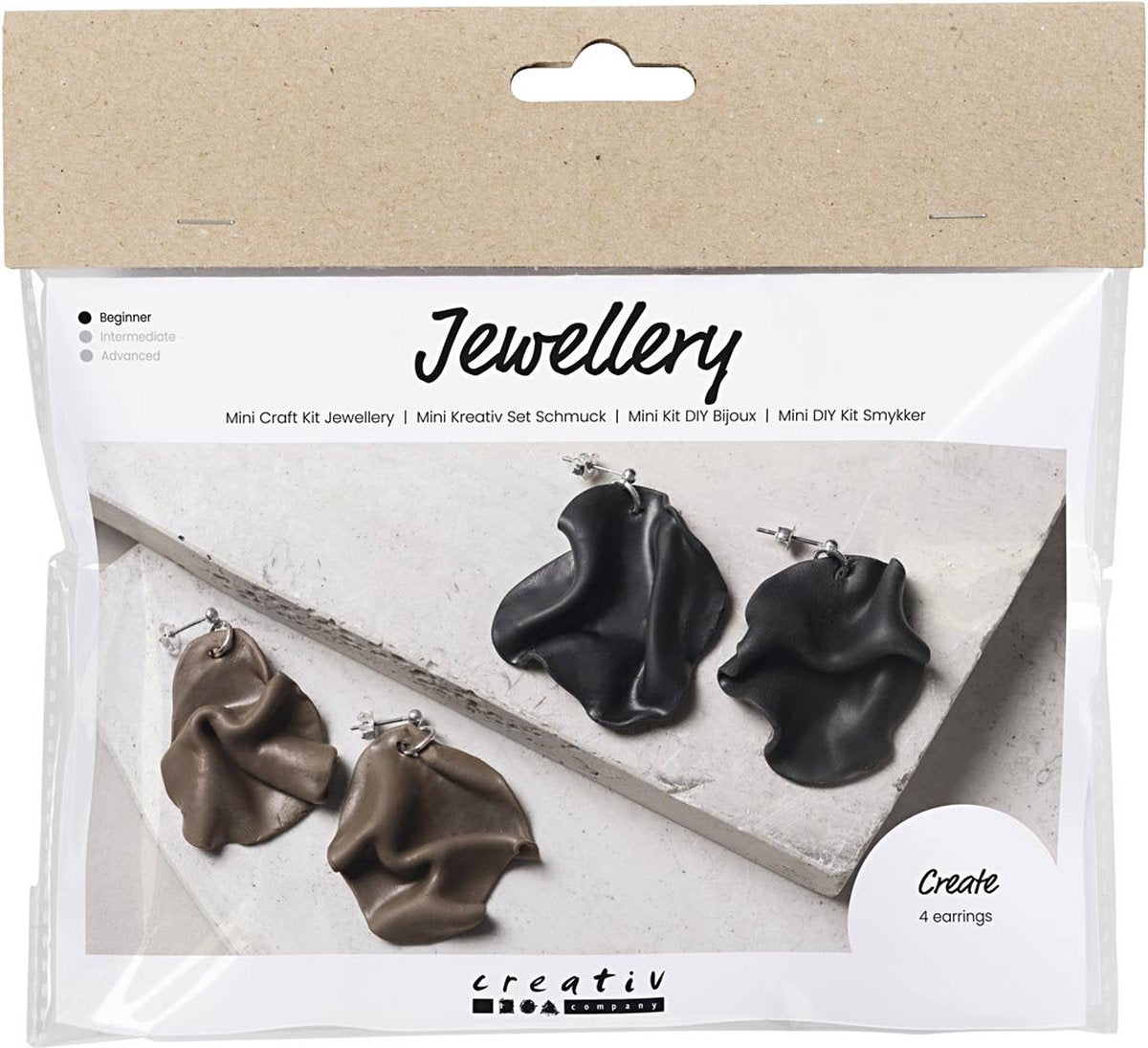 Creativ company mini hobby set bijoux, boucles d'oreilles courbées, 1 boîte