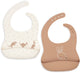 Jollein bavoirs silicone - 2 pièces - kangourous
