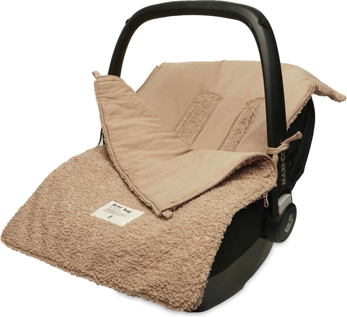 Jollein - chancelière pour landau siège auto (boucle - biscuit) - polyester - chancelière maxi cosi, landau ou siège auto - 42x82cm