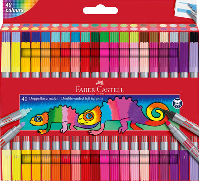 Coffret feutres Faber-castell - 2 pointes d'écriture - 40 couleurs - fc-151140