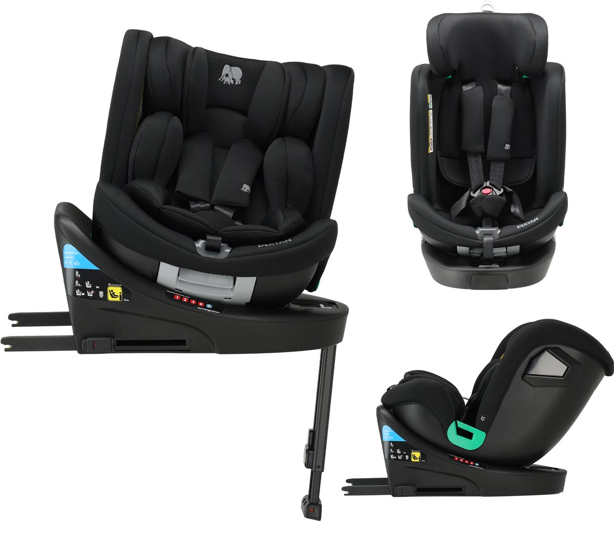 Siège auto Deryan Chase Luxury i-size - 0-36 kg - isofix - jambe de support - rotatif à 360°