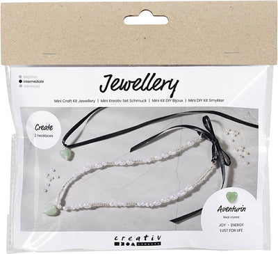 Creativ company mini coffret de bijoux, coeur d'aventurine, transparent, 1 boîte