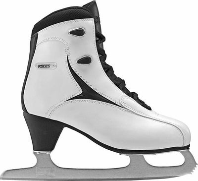 Roces – rfg 1 – patins artistiques – patinage sur glace enfants – blanc – fer en acier inoxydable, support de cheville robuste – taille eu 35