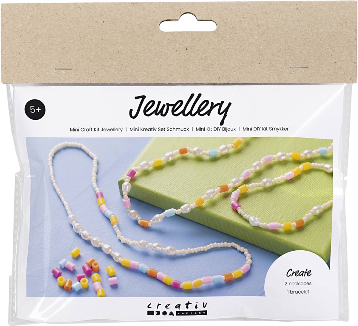 Creativ company mini hobby set bijoux, colliers et bracelet, différentes couleurs, 1 boîte