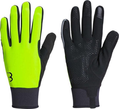 Bbb cycling controlzone gants de cyclisme hiver - 5 - 10 ℃ - gants de cyclisme coupe-vent hommes et femmes - gants de sport - compatible écran tactile - jaune fluo - taille XL - BWG-36