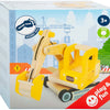 Petit pied - excavateur en bois jaune