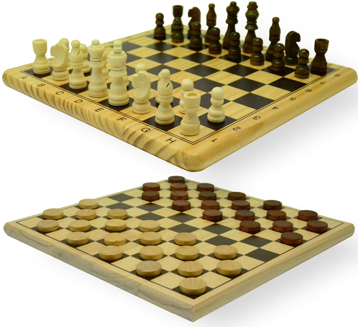 Jeu de dames d'échecs Hot Games en bois imprimé 29x29 cm.