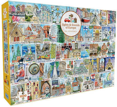 Gibsons - Sights Sounds of Europe (par Val Goldfinch) - 1000 pièces 68×49cm (l×h) - puzzle pour adultes