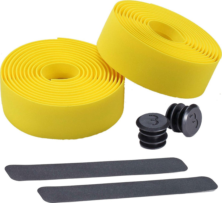 Bbb cycling guidoline vélo de course - guidoline autocollante avec matériau extensible - antidérapant - longueur : 200 cm - épaisseur : 2 mm - avec capuchons de guidon - jaune - ruban de course bht-01