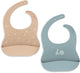 Jollein bavoirs en silicone pour bébé - en déplacement - paquet de 2