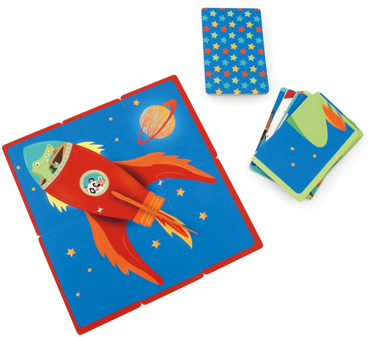 Jeu de société à gratter - course à l'espace - en boîte de forme - 4 ans