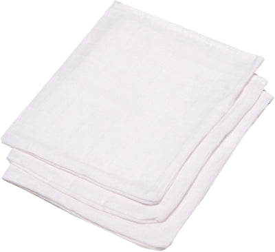 Débarbouillettes Meyco baby uni - paquet de 3 - hydrophiles - blanc - 20x17cm