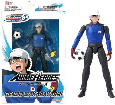Bandai - héros d'anime - capitaine tsubasa - figurine de héros d'anime 17 cm - genzo wakabayashi - figurine avec accessoires - figurine manga - 37792